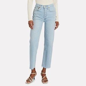 Re/Done 70s Stovepipe Icy Blue Denim Jeans